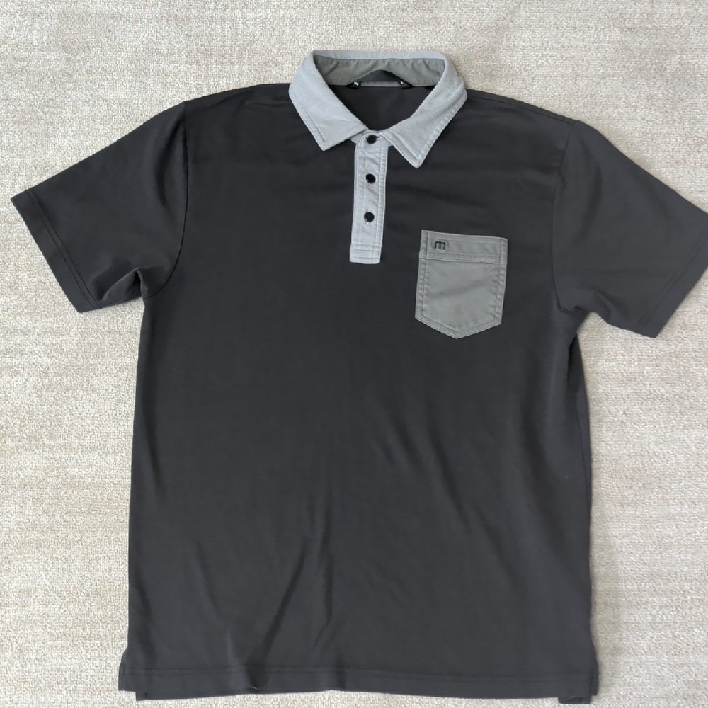 Travis Mathew Black Polo with Gray Accents